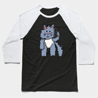 Cat Talking On The Phone Baseball T-Shirt